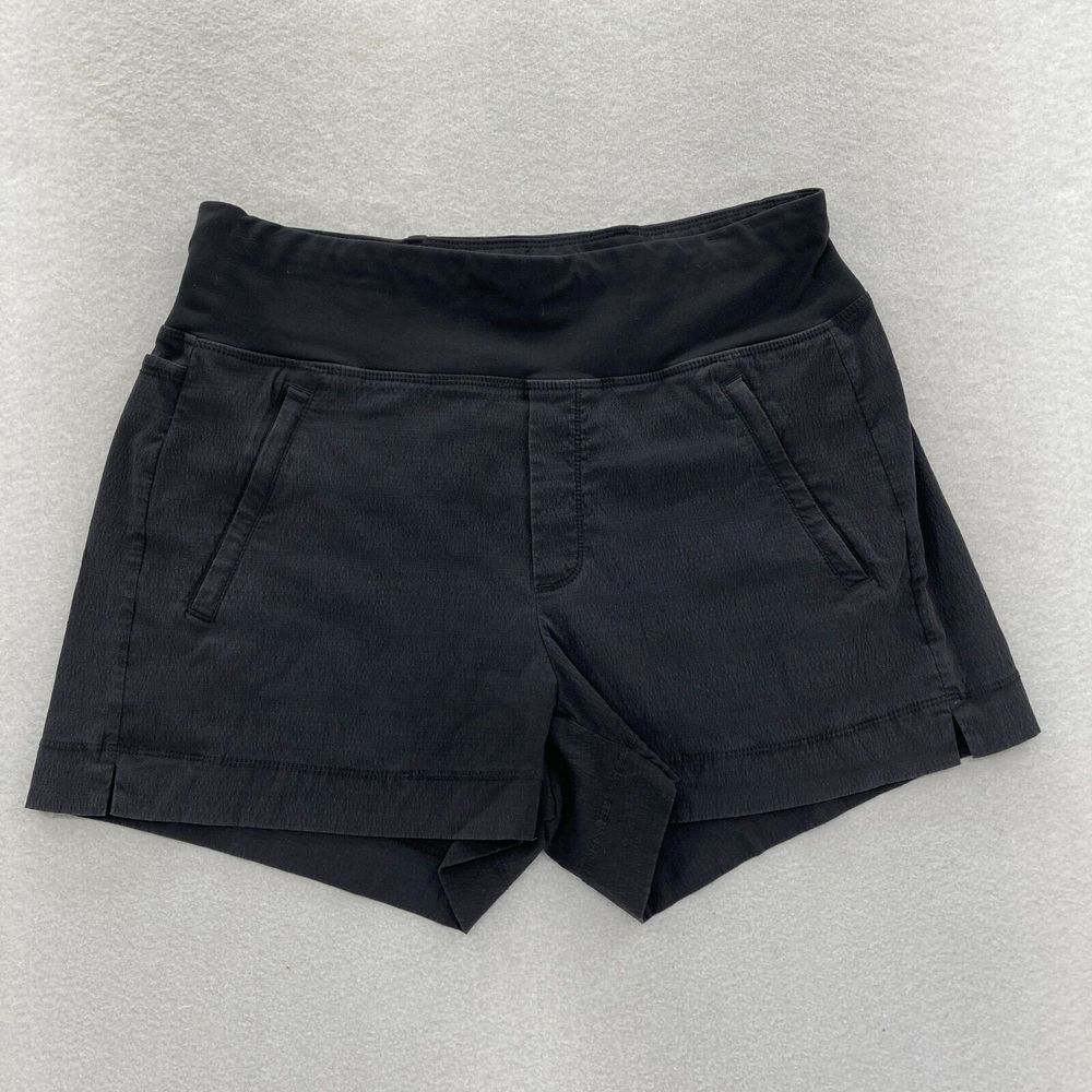 Athleta Trekkie North Shorts Women's 8‎ Pull On Black Stretch Hiking Travel Camp